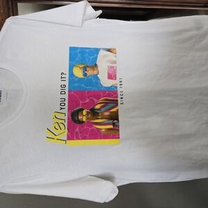 Kids White Graphic T-Shirt Ken and Barbie